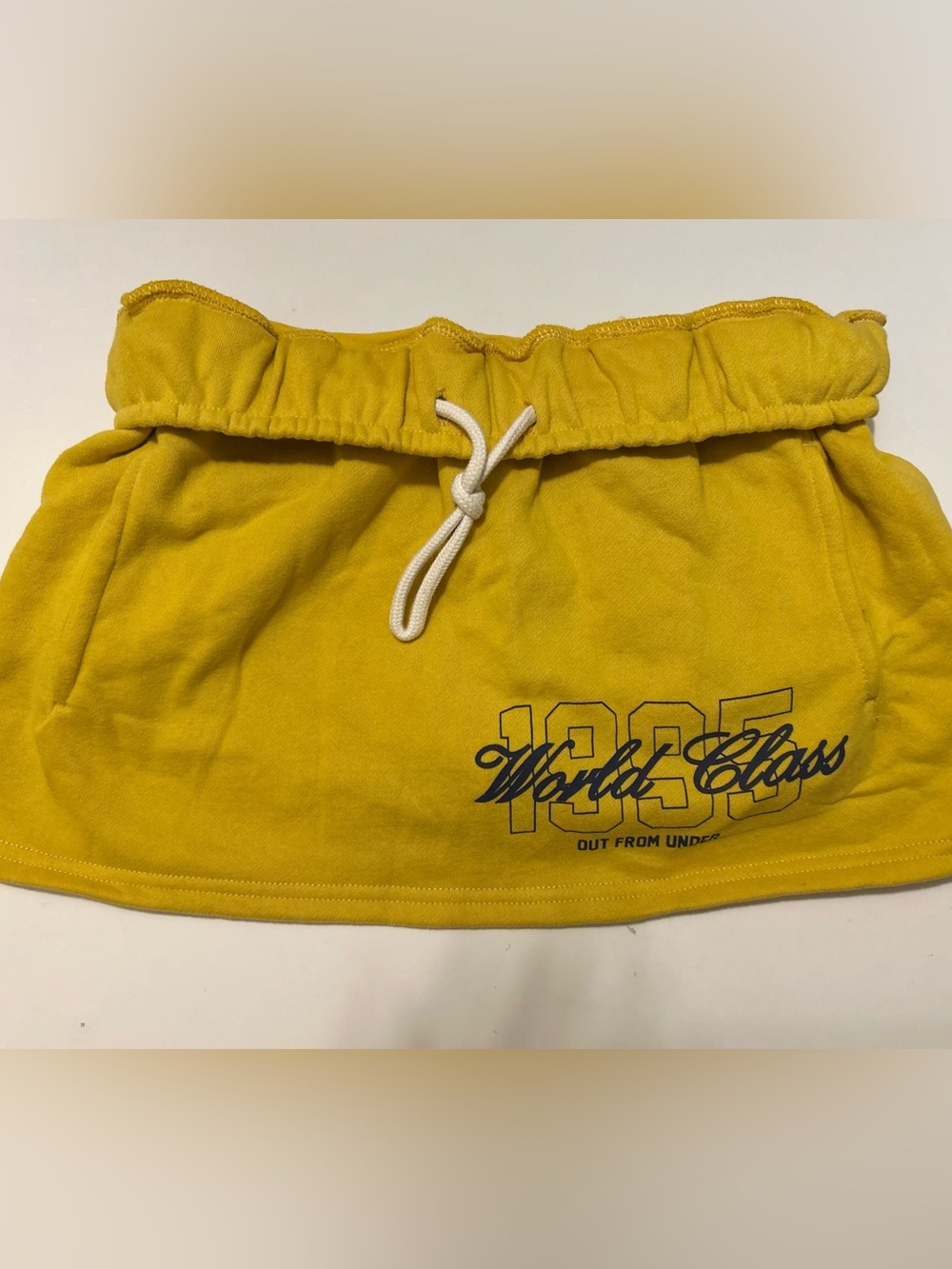 Yellow Drawstring Skort with Graphic